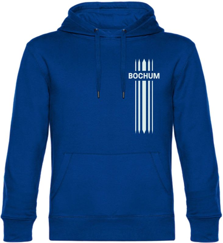multifanshop Kapuzen Sweatshirt - Bochum - Streifen - Druck weiß - Hoodie