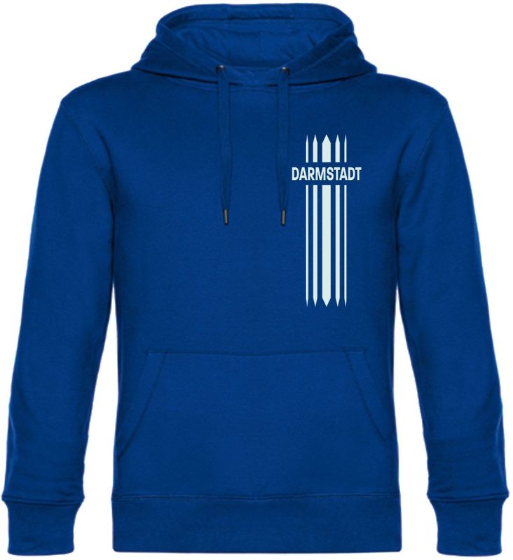 multifanshop Kapuzen Sweatshirt - Darmstadt - Streifen - Druck weiß - Hoodie