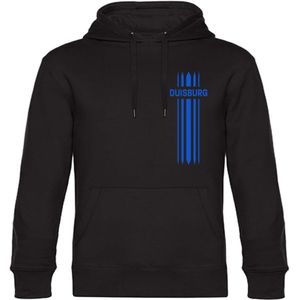multifanshop Kapuzen Sweatshirt - Duisburg - Streifen - Druck blau - Hoodie