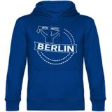 multifanshop Kapuzen Sweatshirt - Berlin blau - Meine Fankurve - Druck weiß - Hoodie