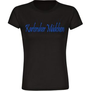 multifanshop Damen T-Shirt - Karlsruhe - Karlsruher Mädchen - Druck blau - Frauen