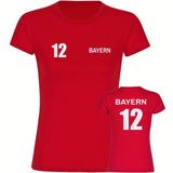 multifanshop T-Shirt Damen Bayern - Trikot Nummer 12 - Frauen