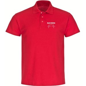 multifanshop Poloshirt - Bayern - Herzschlag - Druck weiß - Polo