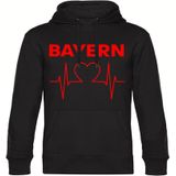 multifanshop Kapuzen Sweatshirt - Bayern - Herzschlag - Druck rot - Hoodie