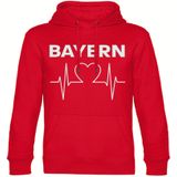 multifanshop Kapuzen Sweatshirt - Bayern - Herzschlag - Druck weiß - Hoodie