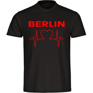 multifanshop Herren T-Shirt - Berlin rot - Herzschlag - Druck rot - Männer