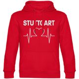 multifanshop Kapuzen Sweatshirt - Stuttgart - Herzschlag - Druck weiß - Hoodie
