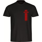 multifanshop Herren T-Shirt - Bayern - Streifen - Druck rot - Männer