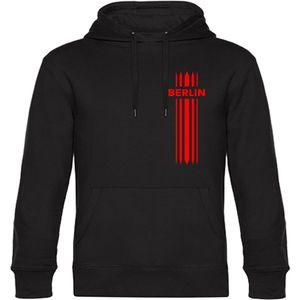 multifanshop Kapuzen Sweatshirt - Berlin rot - Streifen - Druck rot - Hoodie