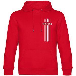 multifanshop Kapuzen Sweatshirt - Stuttgart - Streifen - Druck weiß - Hoodie