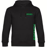 multifanshop Kapuzen Sweatshirt - Bremen - Brust & Seite - Druck grün - Hoodie