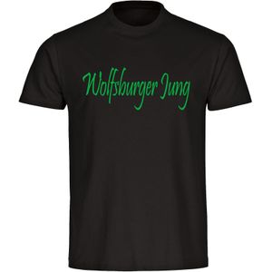 multifanshop Herren T-Shirt - Wolfsburg - Wolfsburger Jung - Druck grün - Männer
