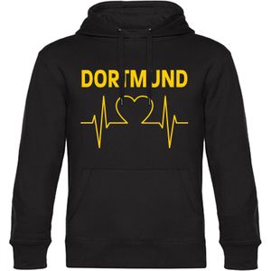 multifanshop Kapuzen Sweatshirt - Dortmund - Herzschlag - Druck gelb - Hoodie