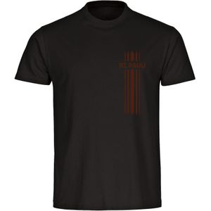 multifanshop Herren T-Shirt - St. Pauli - Streifen - Druck braun - Männer