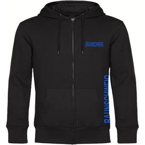 multifanshop Kapuzen Sweatshirt - Braunschweig - Brust & Seite - Druck blau - Hoodie