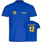 multifanshop Herren T-Shirt - Braunschweig - Trikot Nummer 12 - Druck gelb - Männer
