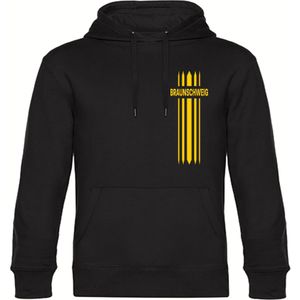 multifanshop Kapuzen Sweatshirt - Braunschweig - Streifen - Druck gelb - Hoodie