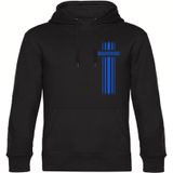 multifanshop Kapuzen Sweatshirt - Braunschweig - Streifen - Druck blau - Hoodie
