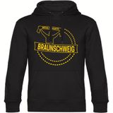 multifanshop Kapuzen Sweatshirt - Braunschweig - Meine Fankurve - Druck gelb - Hoodie