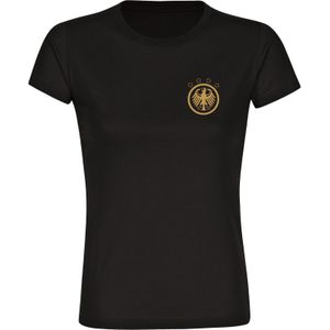 multifanshop Damen T-Shirt - Deutschland - Adler Retro Gold - Druck gold metallic - Frauen