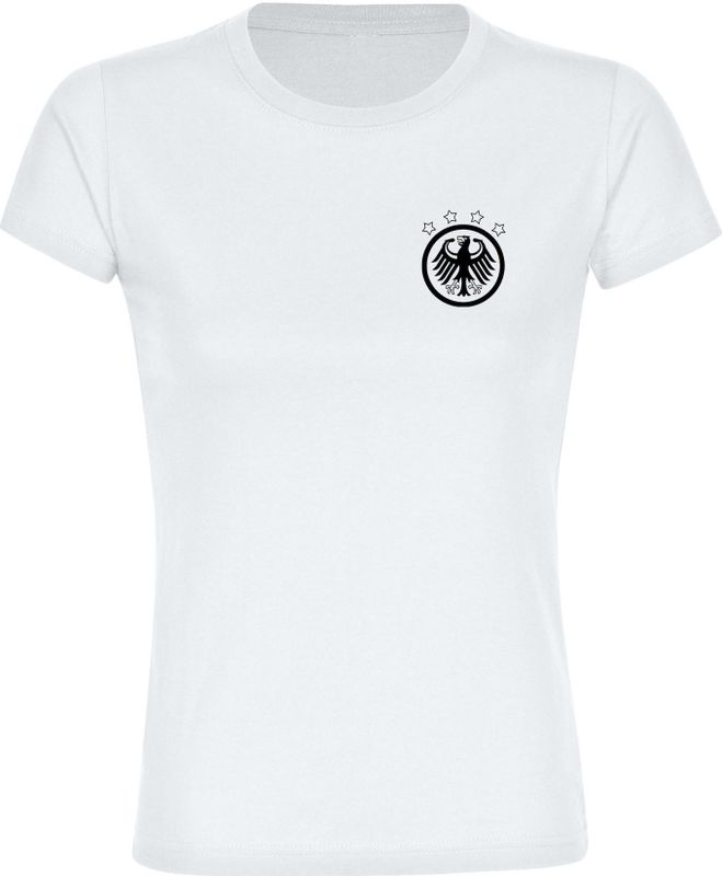 multifanshop Damen T-Shirt - Deutschland - Adler Retro - Druck schwarz - Frauen