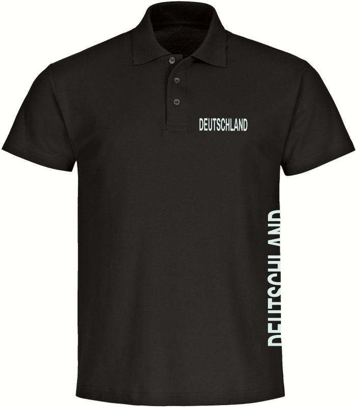 multifanshop Poloshirt - Deutschland - Brust & Seite - Druck weiß - Polo