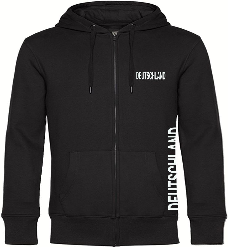 multifanshop Kapuzen Sweatshirt Jacke - Deutschland - Brust & Seite - Druck weiß - Sweat