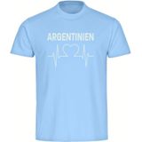 multifanshop Herren T-Shirt - Argentinien - Herzschlag - Druck weiß - Männer