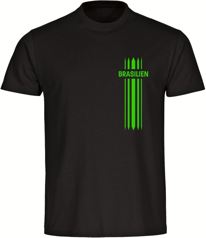multifanshop Kinder T-Shirt - Brasilien - Streifen - Druck gelb - Kind