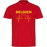 multifanshop Herren T-Shirt - Belgien - Herzschlag - Druck gelb - Männer