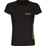 multifanshop Damen T-Shirt - Germany - Brust & Seite Gold - Druck gold metallic - Frauen