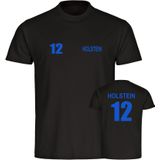 multifanshop Kinder T-Shirt - Holstein - Trikot Nummer 12 - Druck blau - Kind