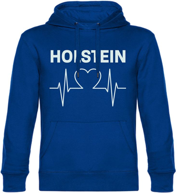 multifanshop Kapuzen Sweatshirt - Holstein - Herzschlag - Druck weiß - Hoodie