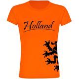 multifanshop Damen T-Shirt - Holland - Löwe seitlich - Druck schwarz - Frauen
