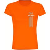 multifanshop Damen T-Shirt - Holland - Streifen - Druck weiß - Frauen