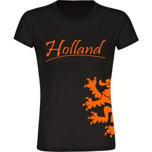 multifanshop Damen T-Shirt - Holland - Löwe seitlich - Druck orange - Frauen