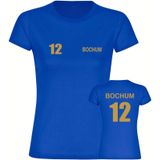 multifanshop Damen T-Shirt - Bochum - Trikot Nummer 12 gold - Druck gold metallic - Frauen