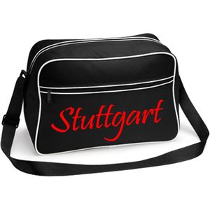 multifanshop Retrotasche - Stuttgart - Schriftzug - Druck rot - Tasche