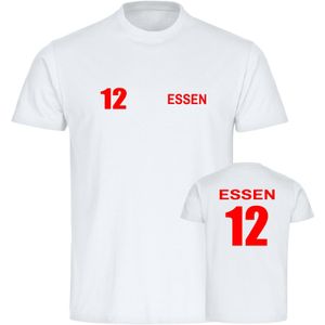 multifanshop Kinder T-Shirt - Essen - Trikot Nummer 12 - Druck rot - Kind