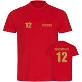 multifanshop Herren T-Shirt - Regensburg - Trikot Nummer 12 gold - Druck gold metallic - Männer