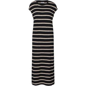 Street One Studio - A-lijn Jurk - Gestreept - Midilengte - Mouwloos - Materiaalmix