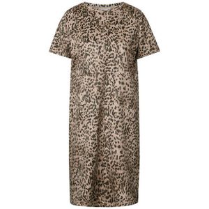 Street One Studio - Velours Jurk - Bruin - Leoprint