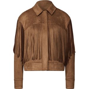 Street One - Velours Jack - Dames - Zwart - Velours - Met Franjes