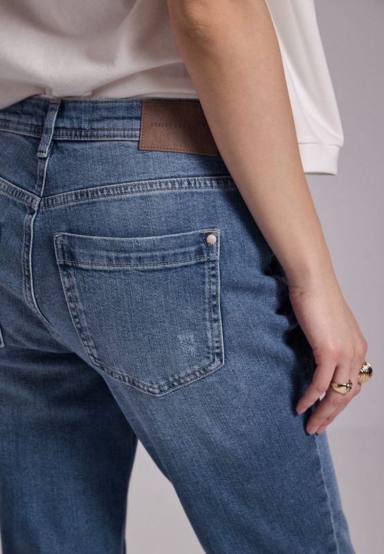 STREET ONE STUDIO Jean au look usé, Medium Blue Wash, 30