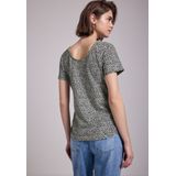 Street One - Studio - Dames Shirt - Groen - Katoenmix met Ruguitsnijding