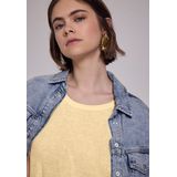 Street One Studio - T-shirt - Zomer - Linnenlook - Ronde Hals - Korte Mouwen