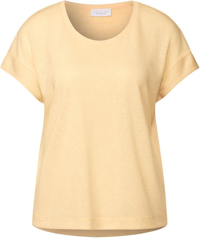Street One Studio - T-shirt - Zomer - Linnenlook - Ronde Hals - Korte Mouwen