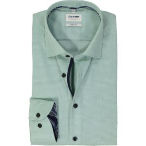 OLYMP Level 5 body fit overhemd, mouwlengte 7, structuur, groen