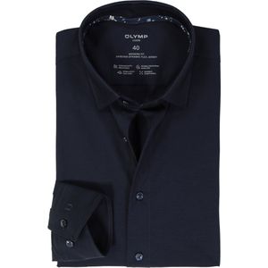 OLYMP 24/7 modern fit overhemd - tricot - marine blauw - Strijkvriendelijk - Boordmaat: 39