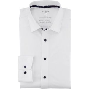 OLYMP - Heren Overhemd - Wit - Jersey - Lange Mouwen